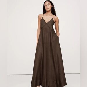 Banana Republic linen maxi dress in brown